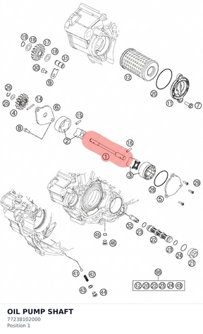 Diagram preview: OIL PUMP SHAFT (77238102000)