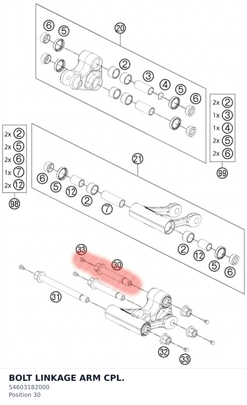 Diagram preview: BOLT LINKAGE ARM CPL. (54603182000)