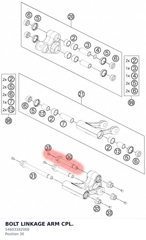 Diagram preview: BOLT LINKAGE ARM CPL. (54603182000)