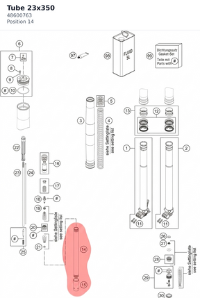 Diagram preview: Tube 23x350 (48600763)