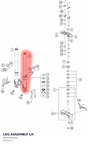 Diagram preview: LEG ASSEMBLY LH (96201001000)