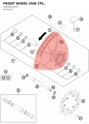Diagram preview: FRONT WHEEL HUB CPL. (78009010144)
