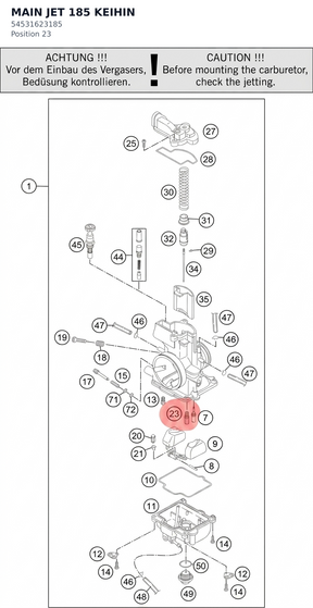 Diagram preview: MAIN JET 185 KEIHIN (54531623185)