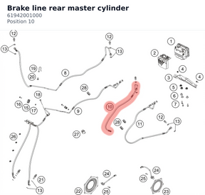 Diagram preview: Brake line rear master cylinder (61942001000)