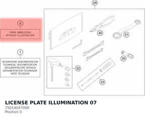 Diagram preview: LICENSE PLATE ILLUMINATION  07 (75014047000)