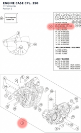 Diagram preview: ENGINE CASE CPL. 350 (77730000244)