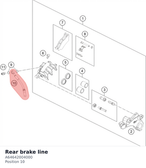 Diagram preview: Rear brake line (A64642004000)
