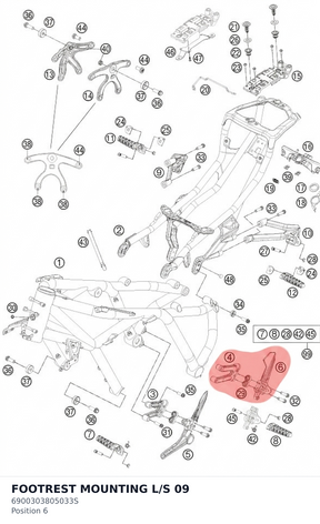 Diagram preview: FOOTREST MOUNTING L/S       09 (6900303805033S)