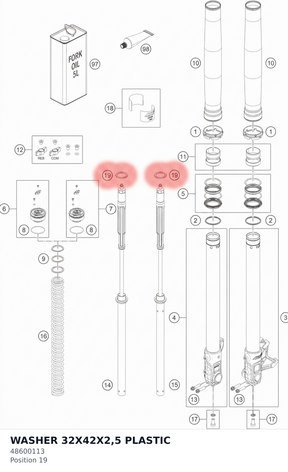 Diagram preview: WASHER 32X42X2,5 PLASTIC (48600113)