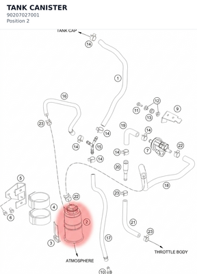 Diagram preview: TANK CANISTER (90207027001)