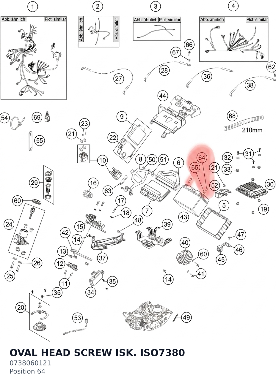 Diagram preview: OVAL HEAD SCREW ISK. ISO7380 (0738060121)