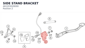 Diagram preview: SIDE STAND BRACKET (A61203028000)