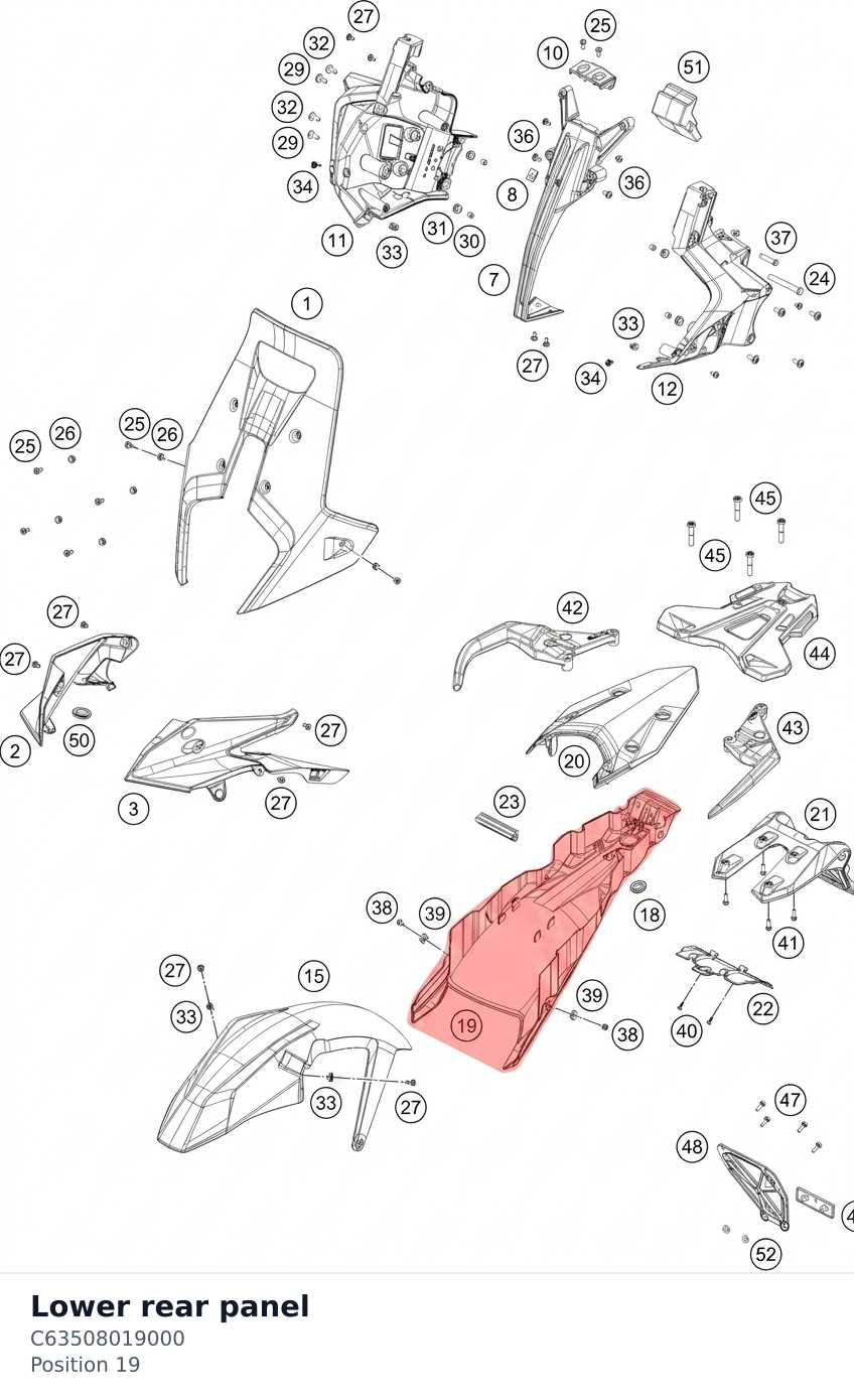 Diagram preview: Lower rear panel (C63508019000)