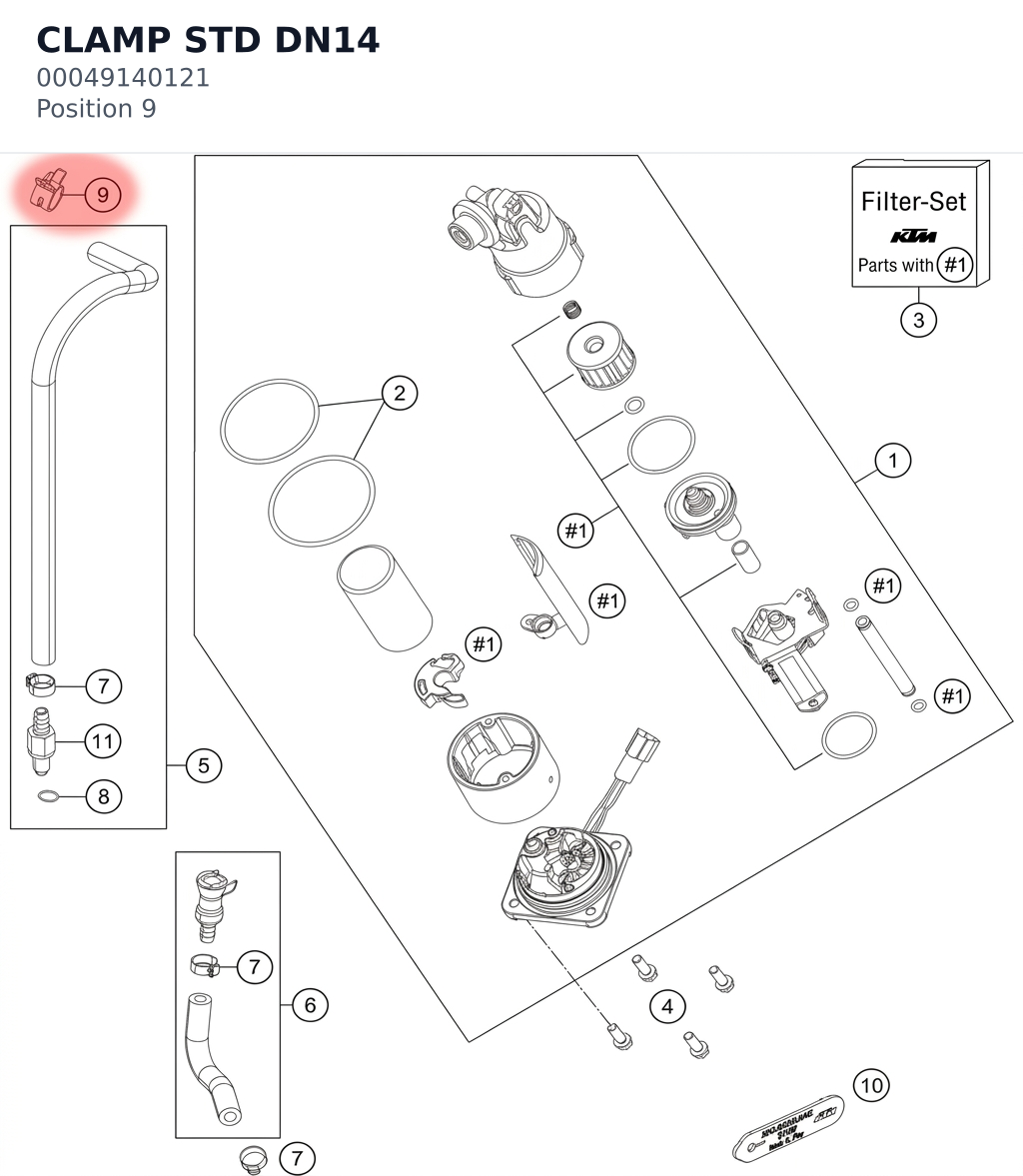 Diagram preview: CLAMP STD DN14 (00049140121)