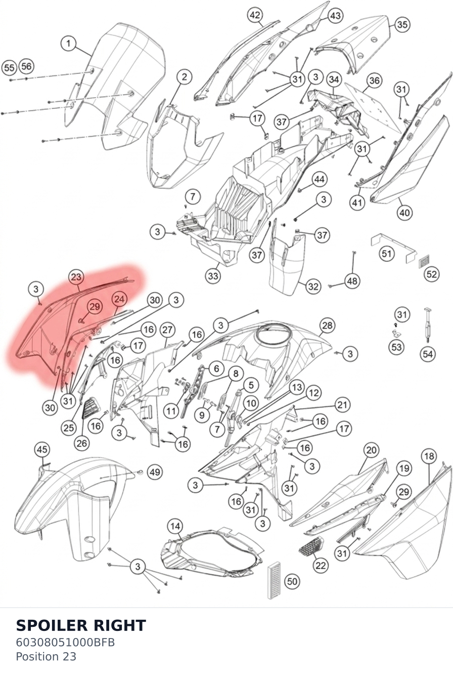 Diagram preview: SPOILER RIGHT (60308051000BFB)