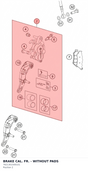 Diagram preview: BRAKE CAL. FR. - WITHOUT PADS (7621301500101)