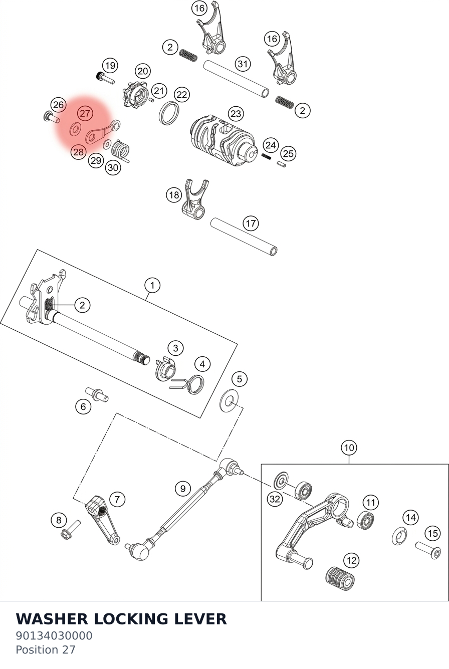 Diagram preview: WASHER LOCKING LEVER (90134030000)