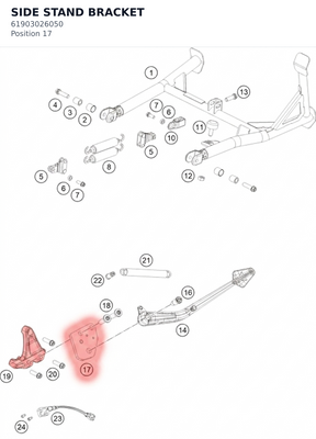 Diagram preview: SIDE STAND BRACKET (61903026050)