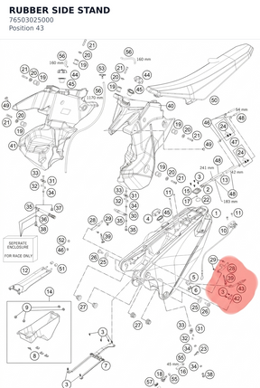Diagram preview: RUBBER SIDE STAND (76503025000)