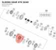 Diagram preview: SLIDING GEAR 6TH GEAR (A41033016000)