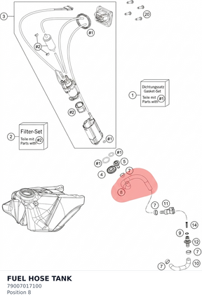 Diagram preview: FUEL HOSE TANK (79007017100)