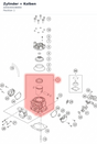 Diagram preview: Zylinder + Kolben (A45030438000)