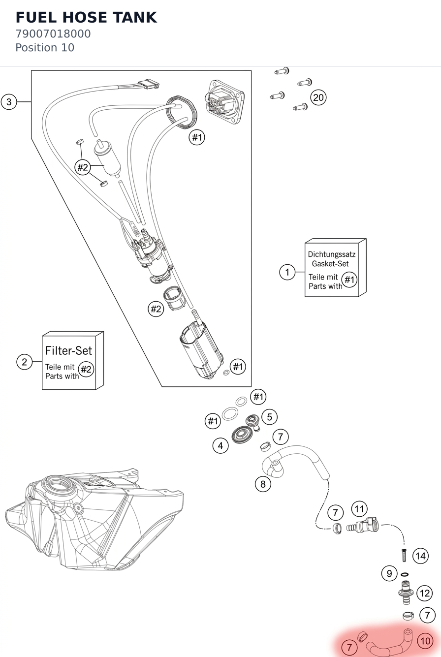 Diagram preview: FUEL HOSE TANK (79007018000)