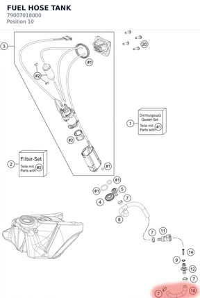 Diagram preview: FUEL HOSE TANK (79007018000)