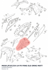 Diagram preview: MASK JP181254 LH FR FRNG ELE-ORNG MATT (93008024000EB1)