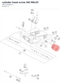 Diagram preview: cylinder head screw ISK M8x35 (A65303008035)