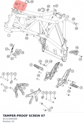 Diagram preview: TAMPER-PROOF SCREW          07 (61111064000)