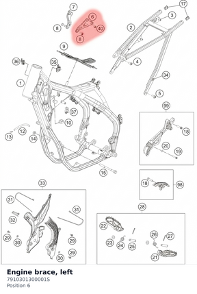 Diagram preview: Engine brace, left (7910301300001S)