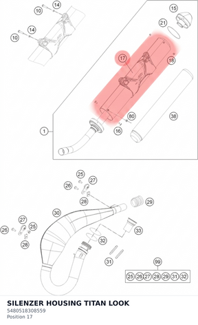 Diagram preview: SILENZER HOUSING TITAN LOOK (5480518308559)