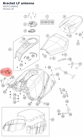 Diagram preview: Bracket LF antenna (A62411168010)
