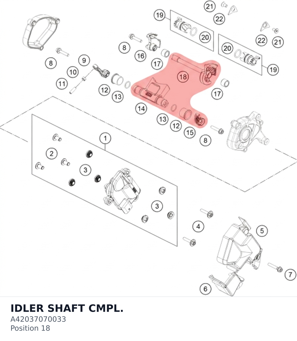 Diagram preview: IDLER SHAFT CMPL. (A42037070033)