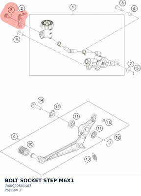 Diagram preview: BOLT SOCKET STEP M6X1 (J900000601403)