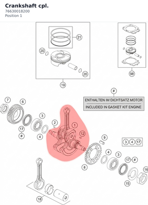 Diagram preview: Crankshaft cpl. (76630018200)