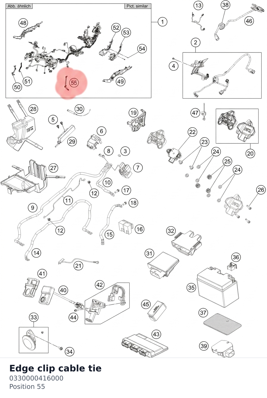 Diagram preview: Edge clip cable tie (0330000416000)