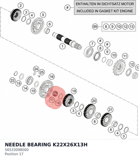 Diagram preview: NEEDLE BEARING K22X26X13H (56533098000)