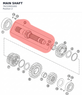 Diagram preview: MAIN SHAFT (76233001000)