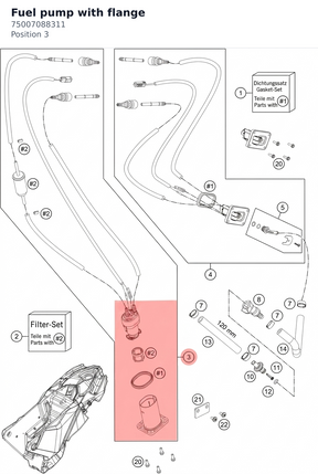Diagram preview: Fuel pump with flange (75007088311)