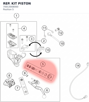 Diagram preview: REP. KIT PISTON (70013008000)