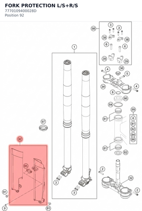 Diagram preview: FORK PROTECTION L/S+R/S (7770109400028D)