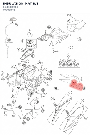 Diagram preview: INSULATION MAT R/S (61306095030)