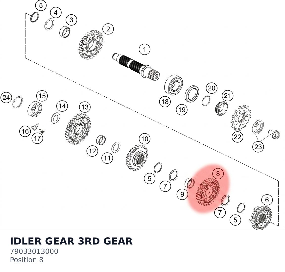 Diagram preview: IDLER GEAR 3RD GEAR (79033013000)