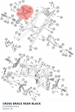 Diagram preview: CROSS BRACE REAR BLACK (6130300203033S)