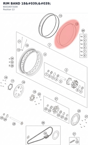 Diagram preview: RIM BAND 18'' (60310073100)