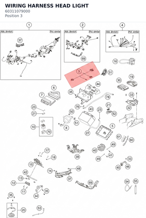 Diagram preview: WIRING HARNESS HEAD LIGHT (60311079000)