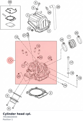 Diagram preview: Cylinder head cpl. (79536020044)