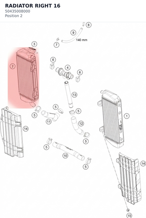 Diagram preview: RADIATOR RIGHT 16 (50435008000)